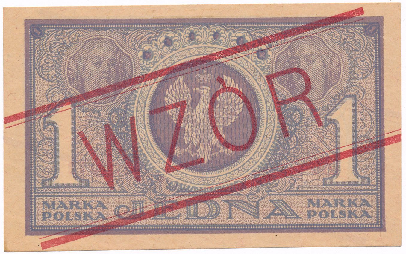 WZÓR. 1 marka polska 1919 seria IAC